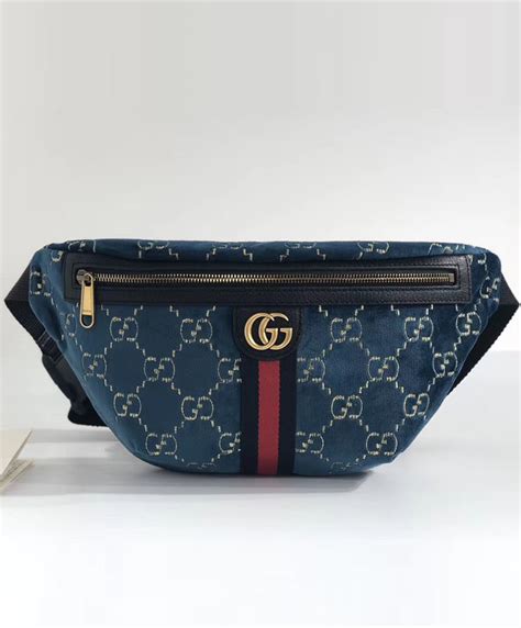 double g velvet belt bag fake
